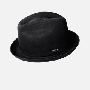Mens Kangol Tropic Player Fedora Hat Black Size S EUC!